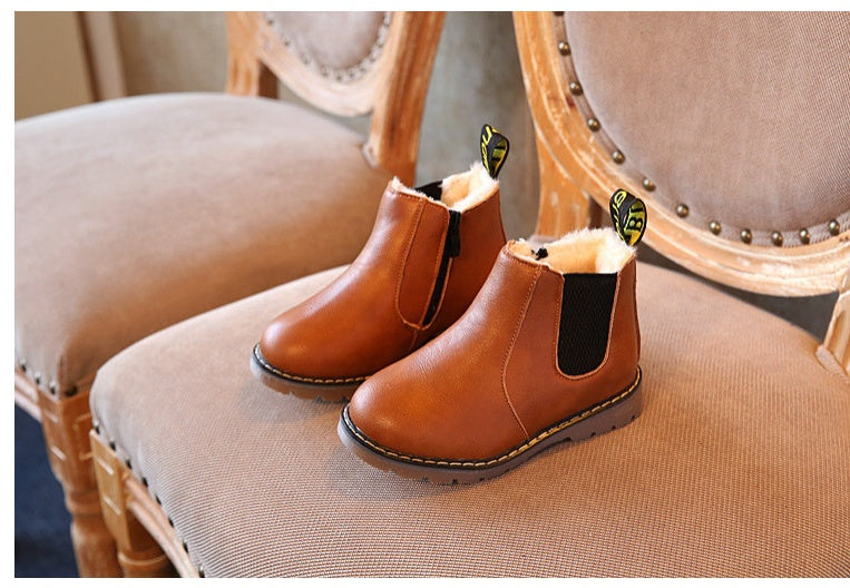 Autumn and Winter Children’s Shoes Short Boots Boys’ Leather Boots Girls Europe and the United States Big Children’s Boots Single Boots