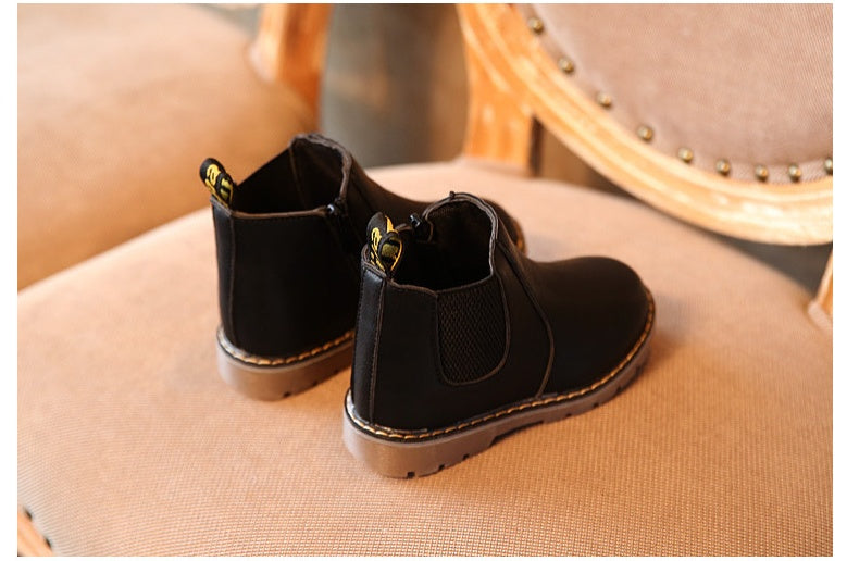 Autumn and Winter Children’s Shoes Short Boots Boys’ Leather Boots Girls Europe and the United States Big Children’s Boots Single Boots