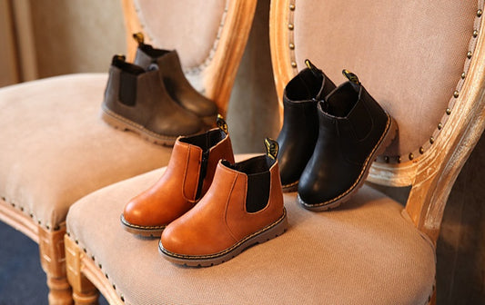 Autumn and Winter Children’s Shoes Short Boots Boys’ Leather Boots Girls Europe and the United States Big Children’s Boots Single Boots