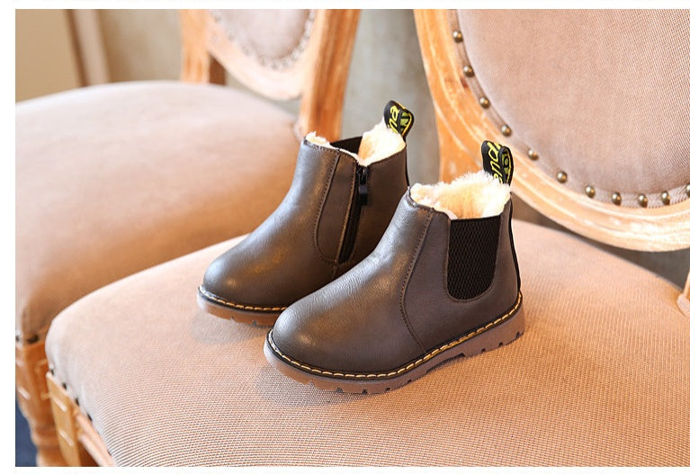 Autumn and Winter Children’s Shoes Short Boots Boys’ Leather Boots Girls Europe and the United States Big Children’s Boots Single Boots