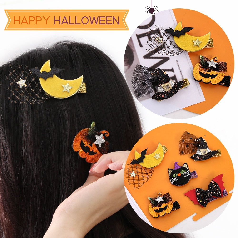 Headdress Barrettes Pumpkin Bow Clip