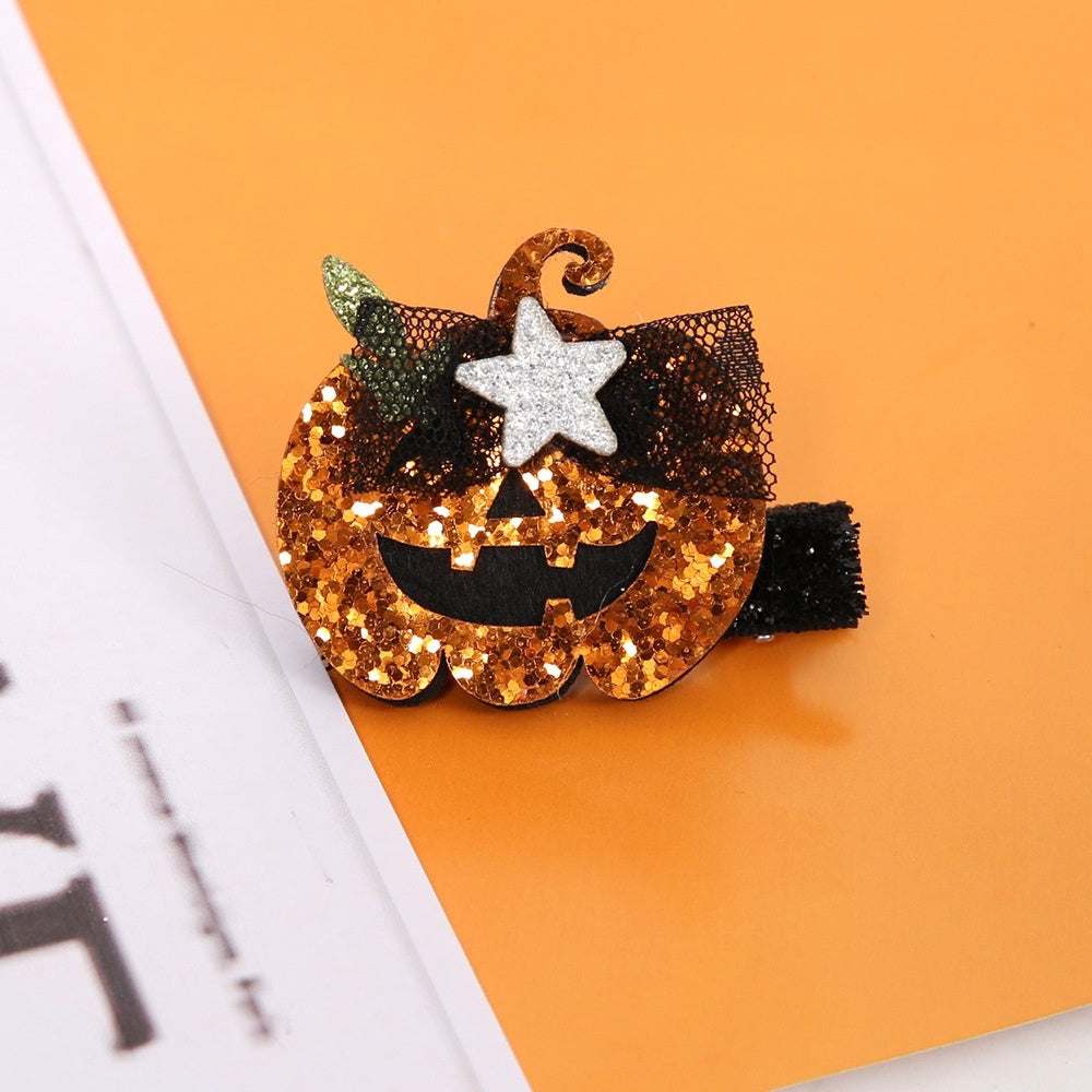 Headdress Barrettes Pumpkin Bow Clip