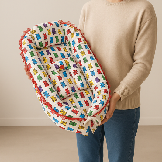 DreamNest Baby Lounger | Portable Newborn Infant Bed, Cozy Sleeping & Carry Nest