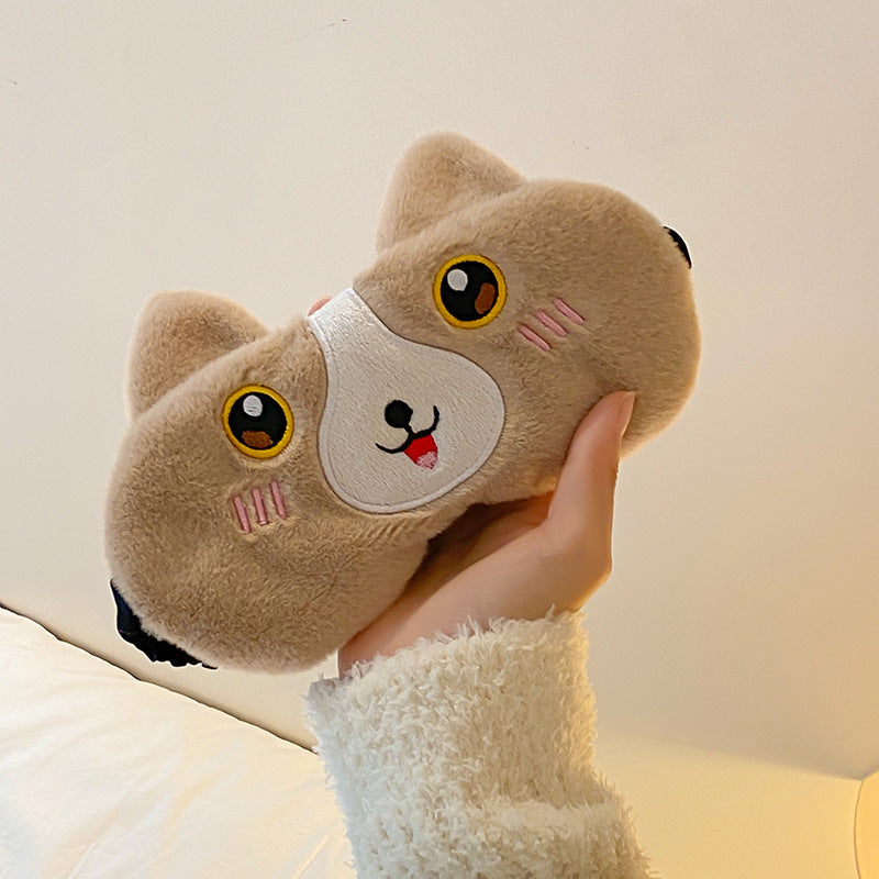 Panda Eye Mask Plush Cute Female Head-mounted