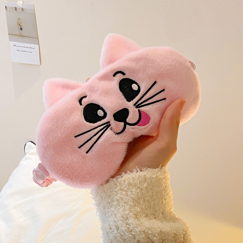 Panda Eye Mask Plush Cute Female Head-mounted