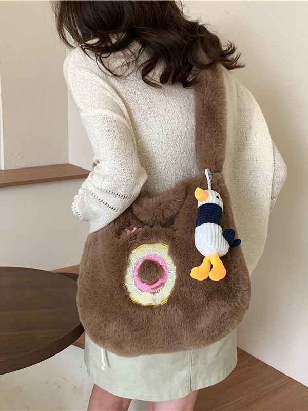 Donut Plush Casual Cute Crossbody Bag For Women